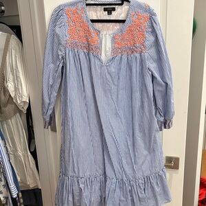 J. Crew Blue and Orange Striped Dress